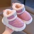 thumbnail image 3 of WZEIIOT Toddler Kids Girls Slippers Solid Color Winter Warm High Top Shoes Cozy Indoor Outdoor Dual-Use Soft Heel Behind The Bag Comfortable Waterproof Footwears Us Size:9, 3 of 3