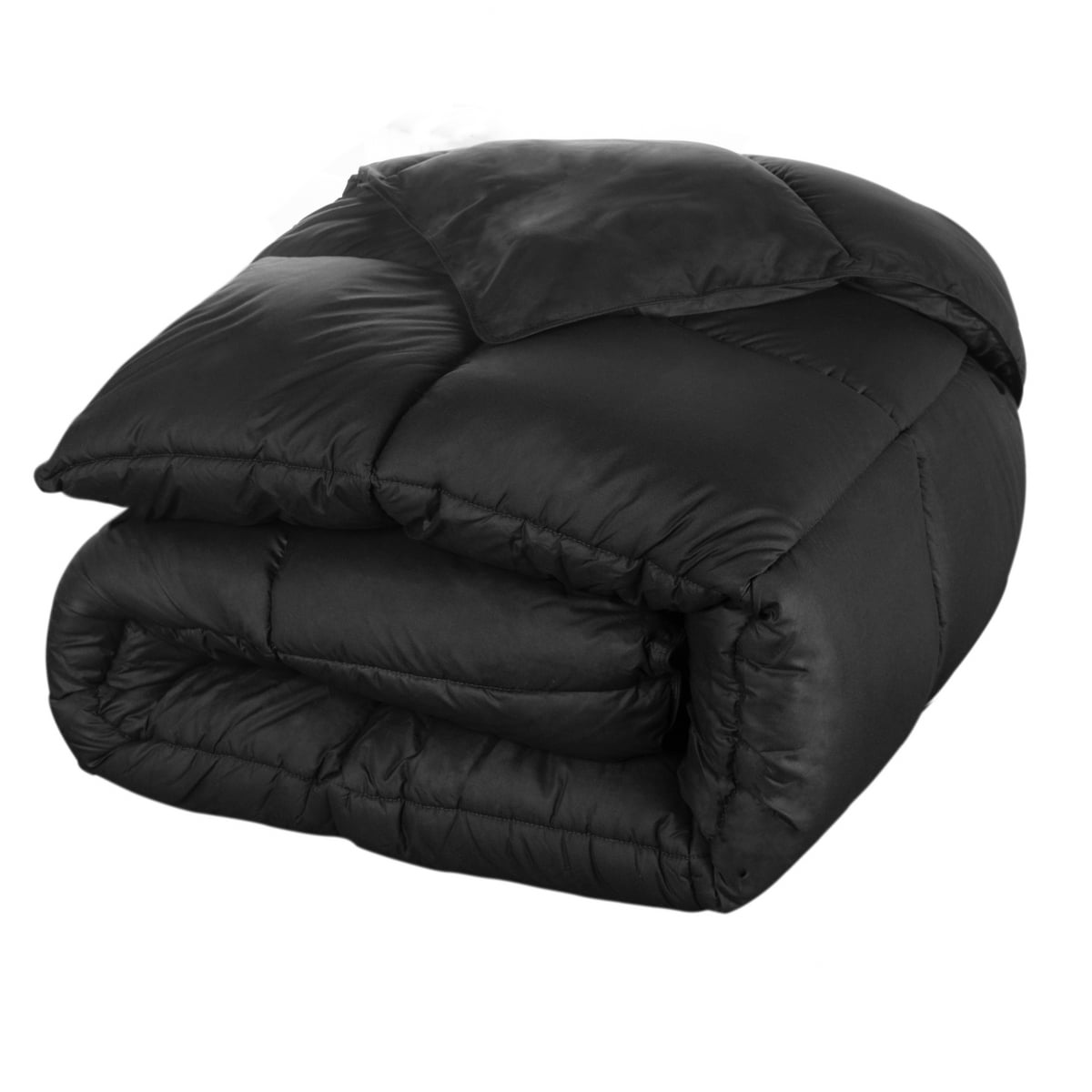 Superior Solid Comforter Down Alternative Bedding, King, Black