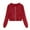 Red, variant on TKLPEHG Womens Waffle Cropped Hoodies Zip Up Short Jackets Fall Fashion Cute Lightweight Athletic Sweatshirt with Pockets (Coffee,L)