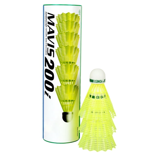 Volantes de bádminton Yonex Mavis 200 Nylon Paquete de 6 Lentos