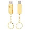 thumbnail image 2 of Unidad flash USB, disco UU giratorio de metal dorado, accesorio de computadora, durabilidad probada, 2 of 8
