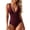 C-Red373, variant on DHFJKG Deep V Neck Swimsuit For Women One Piece Swimwear Wide Straps Sexy High Cut Bathing Suit Soft Beachwear