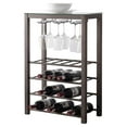 thumbnail image 2 of – Freestanding Floor Wine Rack Storage Table - Hold 20 Bottles with Glasses Holder, 2 of 7