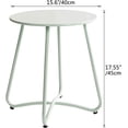 thumbnail image 5 of Mesa auxiliar para patio, mesa redonda de jardín, mesa auxiliar pequeña, mesa de centro, mesa de metal para sala de estar, jardín, patio, balcón al aire libre, verde claro Kuyhfg Sin marca, 5 of 5
