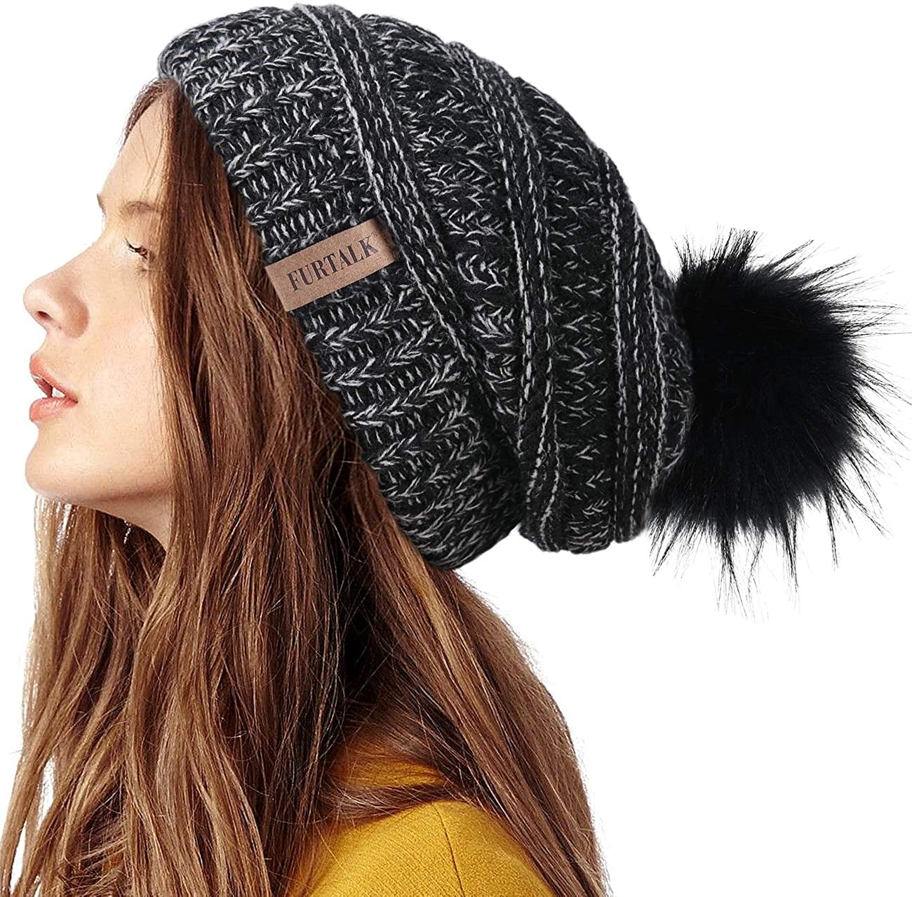 Womens Winter Knit Slouchy Beanie Hat 