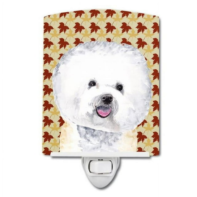 Carolines Treasures SC9201CNL Bichon Frise Fall Leaves Portrait Ceramic Night Light