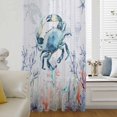 thumbnail image 6 of Coastal Animals Sheer Curtains 108" Extra Long, Summer Ocean Crab Turtle Coral Jellyfish Blue Light Filering Curtains, Privacy Drapes Simi Floor to Veiling Curtain for Living Room Window Treatment, 6 of 9