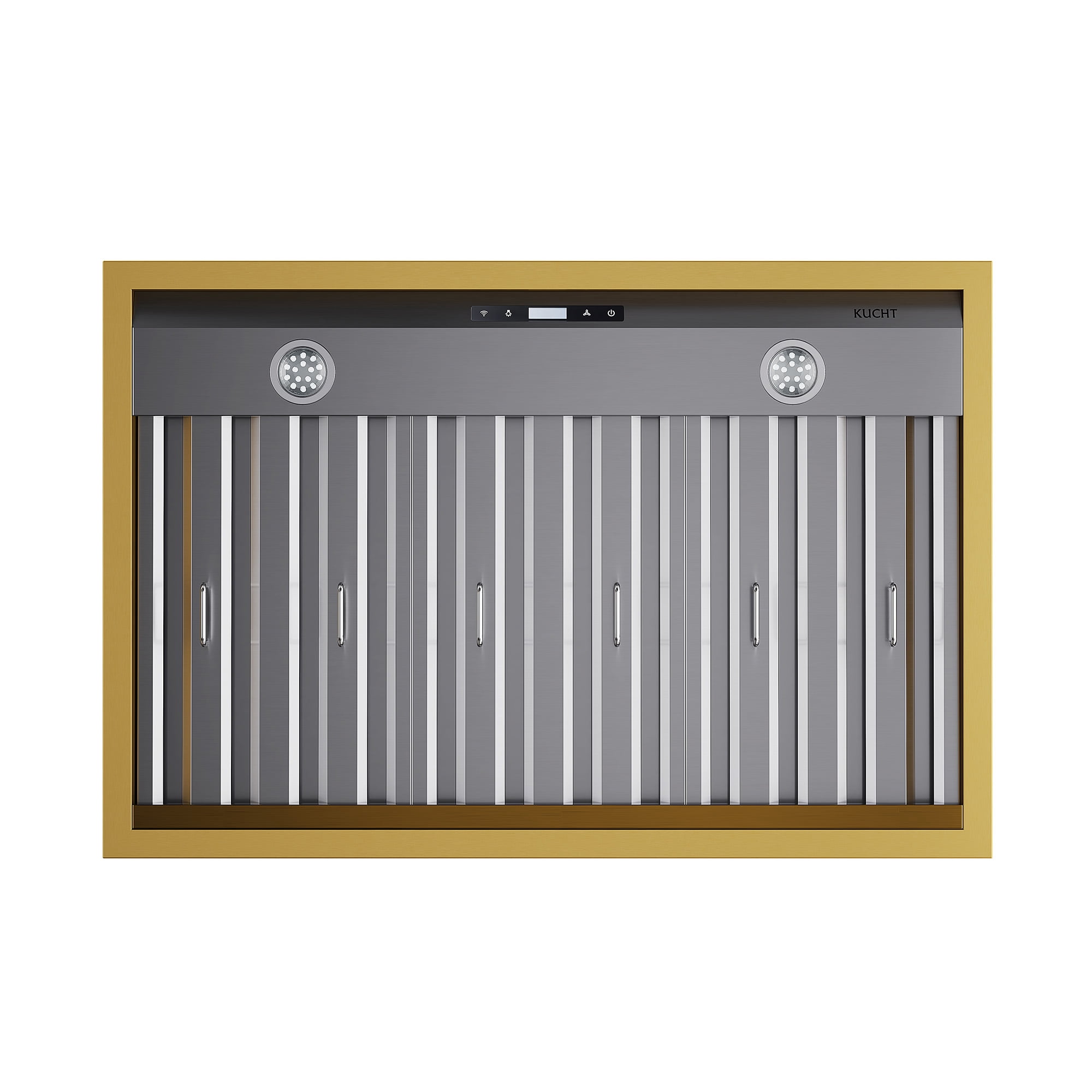 36 in. 600 CFM Wall Mounted Range Hood in Stainless Steel with Gold Accents