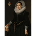 thumbnail image 2 of Nicolaes Eliasz. Pickenoy 19x24 Black Ornate Framed Double Matted Museum Art Print Titled: Portrait of Johanna Le Maire (C. 1601-60) (C. 1622 - C. 1629), 2 of 5