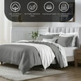 thumbnail image 3 of Superior 650 Thread Count Egyptian Cotton Duvet Cover Set, Grey, Full/Queen, 3 of 8