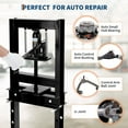 thumbnail image 4 of 12-Ton Hydraulic Shop Press with Press Plates, H-Frame Garage Benchtop Press with Adjustable Working Table, Red, 4 of 8