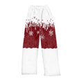 thumbnail image 4 of Women's Casual Christmas Printed Plush Pants, Full Length Long Trousers for Winter Wear, Soft and Warm Fleece Material with Festive Design for Women,White,M, 4 of 6