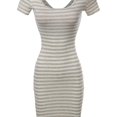 thumbnail image 3 of FashionOutfit Women's Short Sleeve Rib Striped Dress, 3 of 3