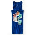 thumbnail image 2 of Aeropostale Womens Racer Back Pictures Tank Top, Blue, Juniors, X-Small, 2 of 2