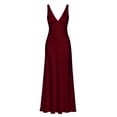 thumbnail image 4 of ZQUUVOU Maxi Dresses for Women Sleeveless V Neck Formal Evening Dresses Long Flowy Casual Wedding Guest Dresses Burgundy, 4 of 5