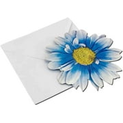 Blue 3-D Flower Pop Up Cards - 4" Wide, Set of 25, Birthday Invitations, Greeting Card, Wedding Favors, Get Well, Thank You, Baby Shower