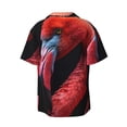 thumbnail image 2 of Haiem Closeup Red Flamingo Portrait Men's Casual Shirts Short Sleeve Button Down Shirts Fashion Textured Summer Beach Shirt-X-Large, 2 of 7