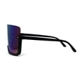 thumbnail image 4 of Extra Oversized Warp Curved Shield Upside Down Half Rim Sunglasses Black Rainbow Mirror, 4 of 4