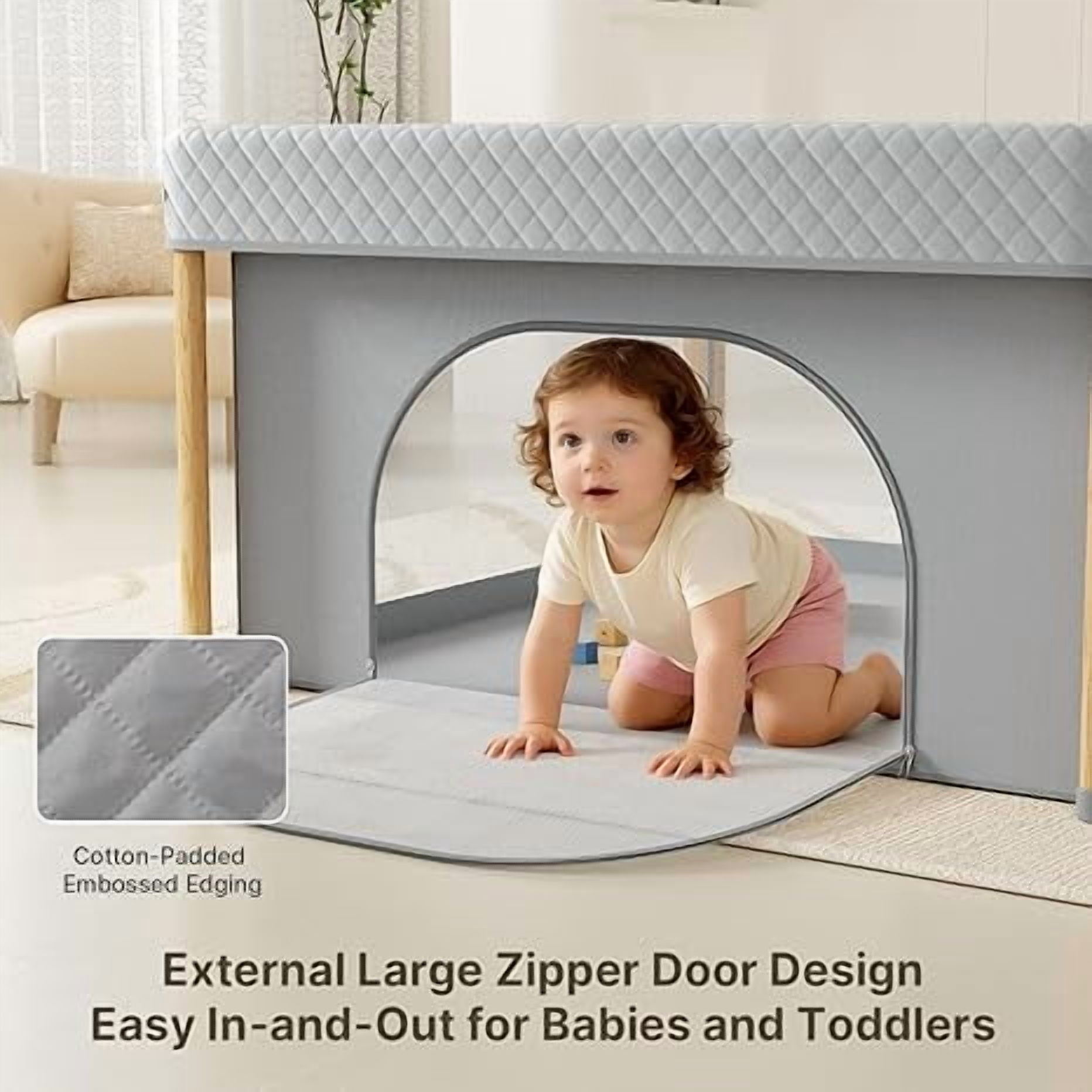 51"x51"x27" One Step Foldable Playpen with Mat for Babies Boys & Girls, Large Playard with Storage Bag for Infant Toddler Indoor Outdoor Use