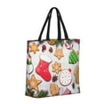 thumbnail image 2 of Xecao Christmas Gingerbread Cookies for Tote Bag: spacious with inner pockets, ideal for work, shopping, or travel., 2 of 9