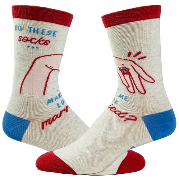 Women's Do These Socks Make Me Look Married Socks Funny Wedding Bride Engagement Ring Footwear