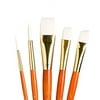Princeton Art & Brush Co. Real Value Brush Set, White Taklon, Short Handle, Set of 5