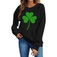 thumbnail image 2 of TaTaai Women Casual St Patrick's Day Printed Crew Neck Long Sleeve No Hood Sweatshirt Ladies Spring Daily Office Street Wear Soft Comfortable Machine Washable Stylish Top Gift, 2 of 6