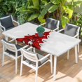 thumbnail image 2 of Red Christmas Tree Table Cloths for 5 Foot Rectangle Tables, Xmas Reindeer Modern Abstract Art Patio Waterproof Elastic Fitted Tablecloths, Washable Rectangular Table Cover for Camping, 2 of 8