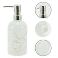 thumbnail image 5 of Unique Bargains 1 Pc Simple Cylindrical Soap Pump Dispenser for Hotel 400ml White Silver Tone, 5 of 6