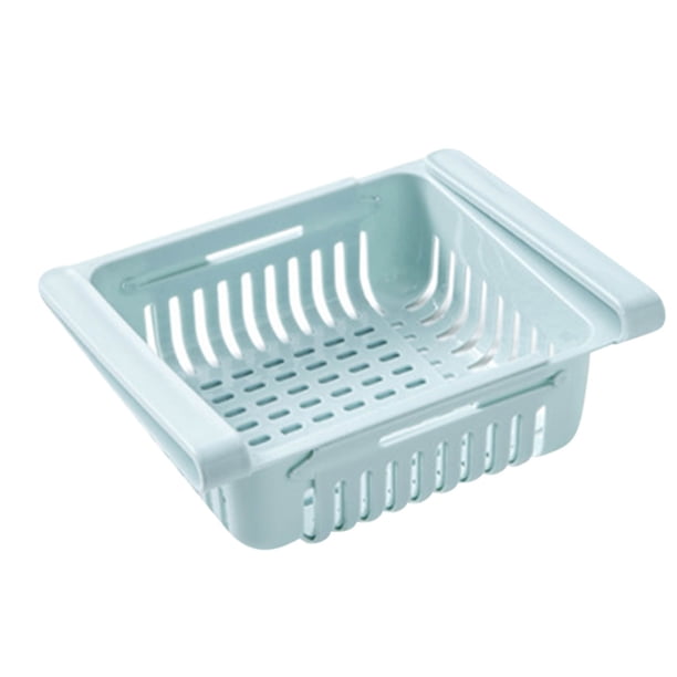 Organizador de alimentos extraíble para refrigerador | Contenedor con cajón expandible | Mantén frutas, verduras y condimentos ordenados en el refrigerador de la cocina.