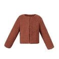 thumbnail image 3 of Mercatoo Baby Girls 𝐅aux Fu𝐫 Coat Plush Cardigan Toddler Kids Winter Fl𝐞ece Jacket Warm Outwear Windproof Thicken Coat, 3 of 8
