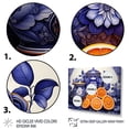 thumbnail image 3 of Designart "Surreal Shapes in Floral Pottery" Geometric Framed Wall Art - Bohemian Blue Boho Pottery Hallway Framed Wall Art Decor, 3 of 6