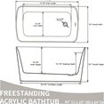 thumbnail image 6 of JERFIT 49 Inch Glossy White Acrylic Freestanding Bathtub, Square Deep Soaking Tub with Chrome Overflow and Quick Drain for Small Spaces, 6 of 9