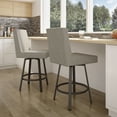 thumbnail image 6 of Amisco Hartman 30 In. Swivel Bar Stool - Beige & Brown Woven Polyester / Dark Brown Metal, 6 of 9