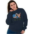 thumbnail image 3 of Popeye Thumbs Up USA American Flag Unisex Plus Size Sweatshirt Brisco Brands 3X, 3 of 5