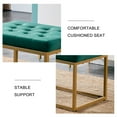 thumbnail image 6 of Velvet Shoe Changing Stool, Upholstered Footrest Ottoman with Golden Metal Base, Square Vanity Chair Tufted Footrest, Modern Sofa Stool Rest Stool for Clothes Shop, Living Room, Bedroom, Dark Green, 6 of 7