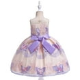 thumbnail image 6 of Odeerbi Clearance Toddler Girls Solid Color Butterfly Embroidery Bowknot Birthday Party Flowers Gown Kids Dresses, 6 of 9
