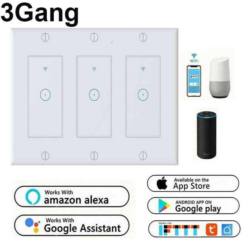 Details about   Smart Light Switch Home WiFi Touch Wall Panel For Alexa Google APP 1/2/3 Gang 