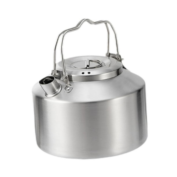 Tetera de picnic de tetera para acampar con tapa de acero inoxidable de acero inoxidable con bolsa de agua para la bolsa de agua para pescar picnic