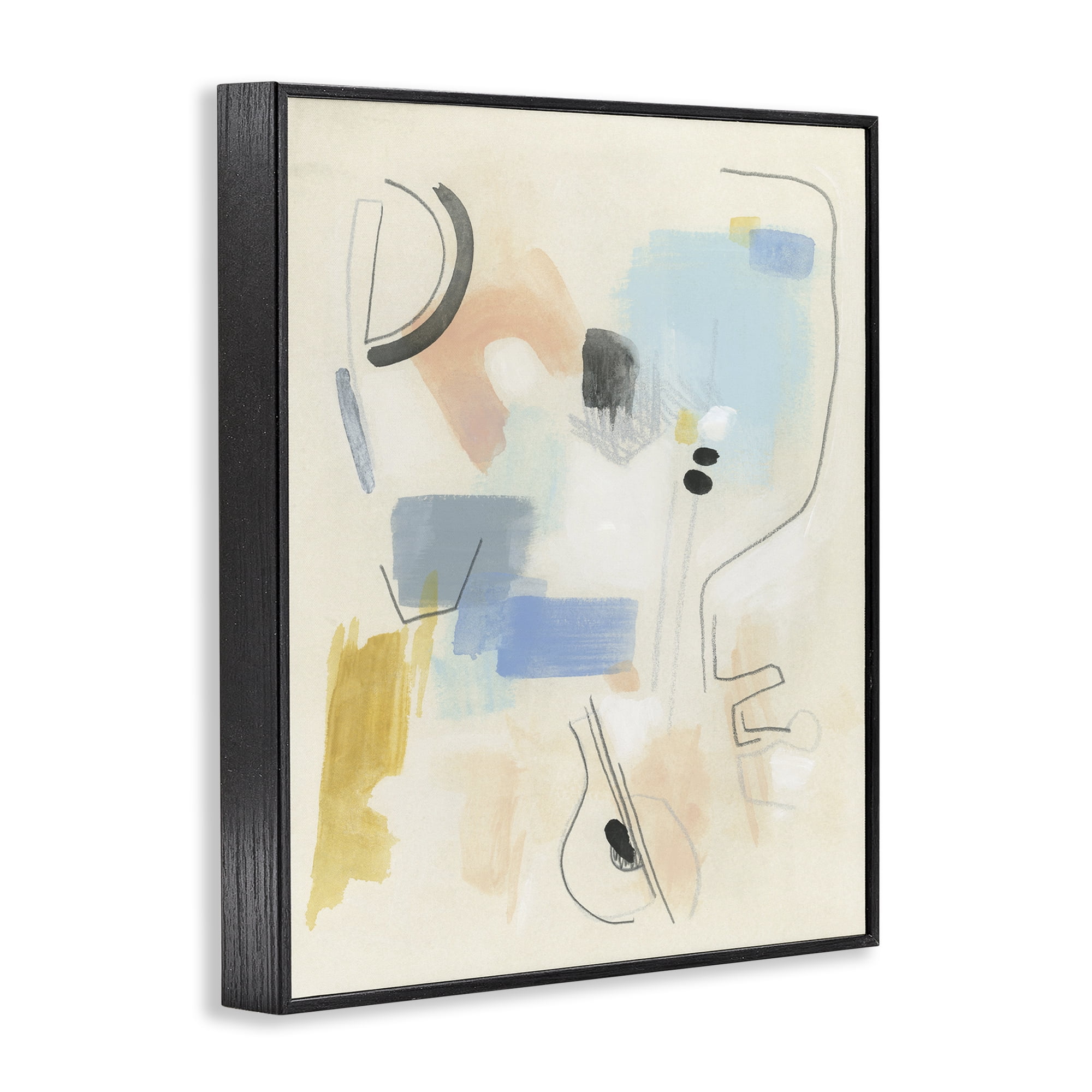 Stupell Industries Modern Scribble Abstraction Abstract Painting Black Framed Art Print Wall Art, 24 x 30