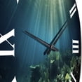 thumbnail image 4 of Designart "Coral Beneath the Waves I" Coastal Oversized Wall Clock, 4 of 5