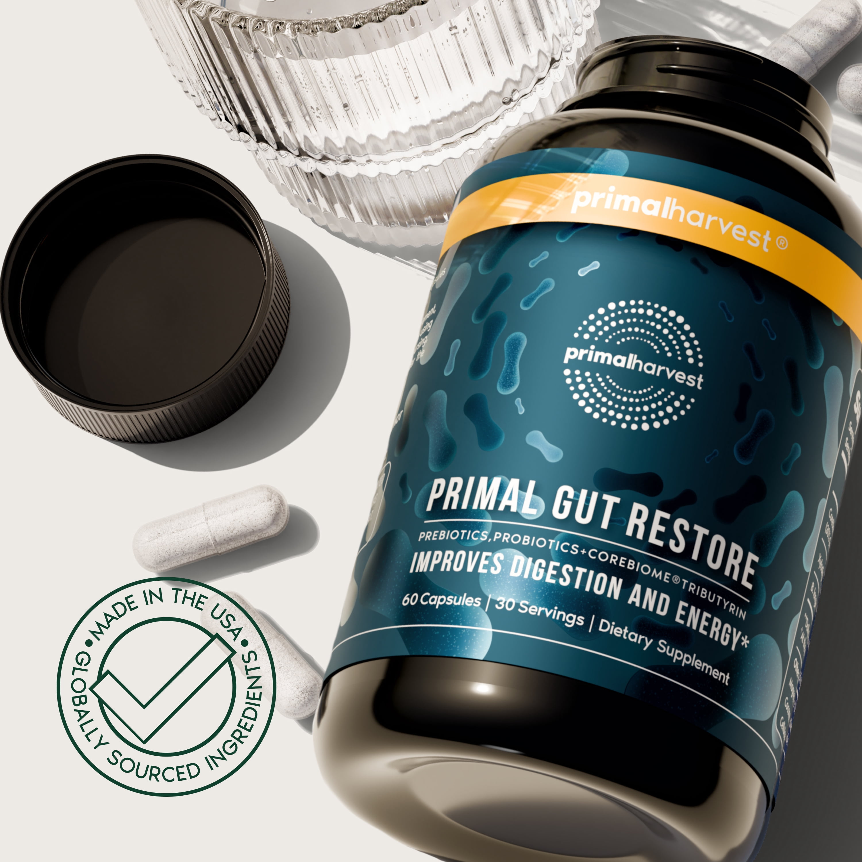 Primal Harvest Gut Restore improves digestion and energy (60 Capusles)