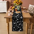 thumbnail image 2 of Black Spring Floral Table Runner - 90 Inch Long Flowers Botanical Elegant Pastoral Cotton and Linen Blended Dress Scarves Farmhouse Table Runner for Kitchen Dining, Coffee Table, 13" x 90", 2 of 8