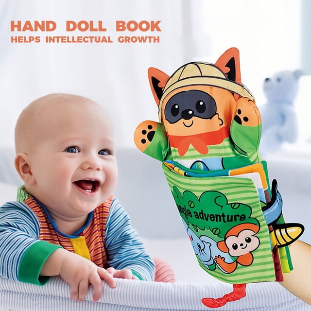 Todays Clearance Deals Prime! Children’s Cloth Book with Hand Puppet – Baby Educational Cloth Toy, Interactive Learning Book for Toddlers, Soft Fabric Storybook with Puppet for Playtime