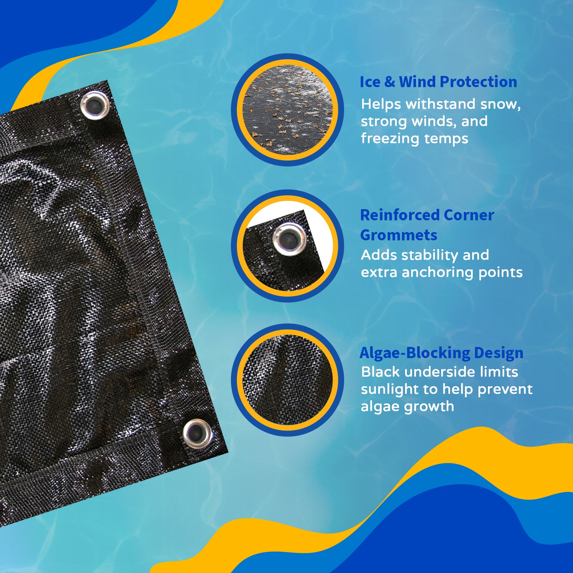 Blue Wave 16' x 24' Rectangular Rugged Mesh In Ground Pool Winter Cover