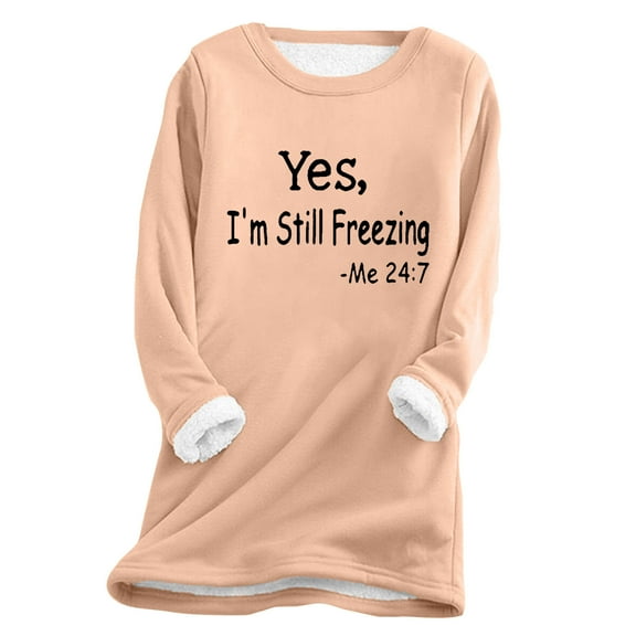 Lindreshi Pajamas for Women Fashion Woman Long Sleeve Round Neck Printing Blouse Causal Pullover Long Sleeve Tops