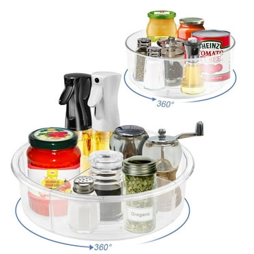 2 Pack Lazy Susan Organizer Turntable for Cabinet, Rotating Condiment Organizer for Kitchen Pantry Organizers and Storage, Table Top, Fridge, Countertop, Spice Organization