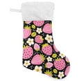 thumbnail image 5 of SKYSONIC Strawberry Christmas Stocking Personalized Large Candy Stocking Hanging Gift Xmas Stockings Decoration for Family Holiday Party Ornaments Decor Fireplace, 5 of 7
