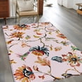 thumbnail image 2 of Pink Spring Floral Area Rugs 3'x5', Washable Small Throw Rugs for Living Room Bedroom, Summer Botanical Vintage Birds Indoor Outdoor Rug Non-Slip Low Pile Carpet Runner Reversible Floor Mats, 2 of 8