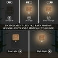 thumbnail image 3 of Yayeee 2-Pack Plug in LED Night Lights with Light Sensors Motion Detectors, Black Geometric, 3 of 7